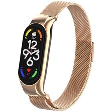 noktaks - Xiaomi Mi Band 7 - Kordon Metal Kordon KRD-01 - Rose Gold