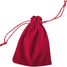 Özer Kutu Süet & Kadife Duble Kese Kırmızı 25 Adet 9X12 cm Takı, Altın Kesesi (Ipli & Büzgülü)