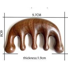 Naturachi Ahşap Sandal Ağacı Gugu Masaj Yüz Masaj Gua Sha Saç Tarağı Model 1