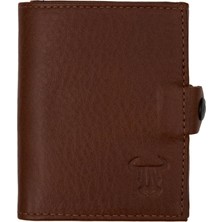 Velvoria Kahverengi Bozuk Para Gözlü Deri Mini Unisex Cüzdan