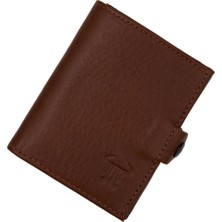 Velvoria Kahverengi Bozuk Para Gözlü Deri Mini Unisex Cüzdan