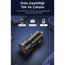 YGT 2 USB Port Girişli Transmitter Araç Şarj Cihazı Araba Şarj Aleti Siyah