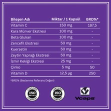 Veritamin IM-9 Kara Mürver Ekstresi Ve Beta Glukan Içeren 60'lı Kapsül Takviye Edici Gıda