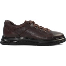 Celal Gültekin Erkek Kahverengi Bağcıklı Kalın Tabanlı Deri Sneaker