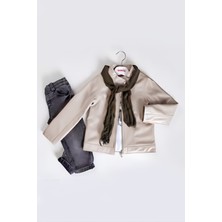 Erkek Çocuk Deri Ceketli 3'lü Takım