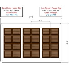 Pastaland Polikarbon Dubai Çikolata Kalıbı 3 Lü (210 Gr)