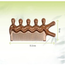 Naturachi Ahşap Sandal Ağacı Gugu Masaj Yüz Masaj Gua Sha Saç Tarağı Model 7