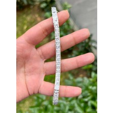 Defne Silver 6 mm 16 cm Kare Suyolu Bileklik