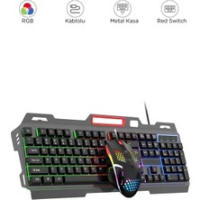 Rgb Işıklı Gaming Oyuncu Klavye Mouse Seti Türkçe Q Klavye Oyun Klavye Mouse Seti