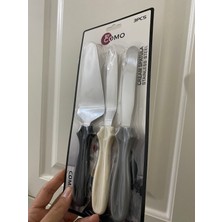 3 Parça Çelik Krema Spatula Seti, Pastacı Seti