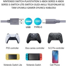 Beboncool Deadskull Xbox Series X-Xbox Series S-Switch-Lite-Switch OLED 2 Metre Type-C Şarj Kablosu