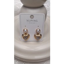 Uzel Xuping Küpe Kare Taşlı, Incili Küpe, Kalp Çelik Küpe