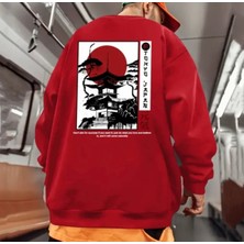 Amor Man Özel Tasarım Bisiklet Yaka Tokyo Japon Sırt Baskılı Kışlık Trend Erkek Sweatshırt