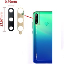 Tkgz - P40 Lite E Arka Kamera Camı Lens Yapışkanlı