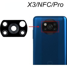 Xiaomi Pocophone X3 Pro Arka Kamera Camı Lens Yapışkanlı