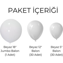 61 Adet Beyaz Balon Zincir Seti Doğum Günü Söz Nişan Bride Sünnet Parti Seti