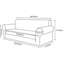 Upmall Koltuk Örtüsü Koltuk Kılıfı Jakarlı Esnek Ve Lastikli Yıkanabilir 3 Kişilik Çekyat Örtüsü Bir Adet