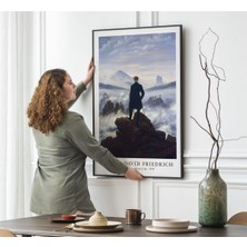 Kof Design Caspar David Friedrich Bulutların Üzerinde Yolculuk (Wanderer Above The Sea Of Fog) Tablosu Posteri