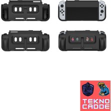 Beboncool L TNS-1170 Kart Hazneli Standlı Grip El Destekli Nintendo Switch OLED Silikon Kılıf