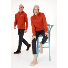 U.S. Polo Assn. Erkek Kapüşonlu Kiremit Basic Şardonlu Sweatshirt 50295176-VR031