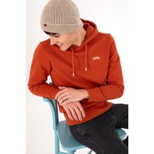 U.S. Polo Assn. Erkek Kapüşonlu Kiremit Basic Şardonlu Sweatshirt 50295176-VR031