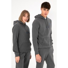 U.S. Polo Assn. Erkek Kapüşonlu Antrasit Melanj Basic Şardonlu Sweatshirt 50295176-VR081