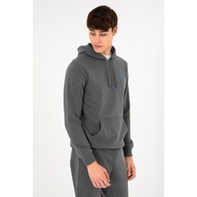 U.S. Polo Assn. Erkek Kapüşonlu Antrasit Melanj Basic Şardonlu Sweatshirt 50295176-VR081
