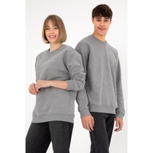 U.S. Polo Assn. Erkek Bisiklet Yaka Gri Melanj Basic Şardonlu Sweatshirt 50295148-VR086