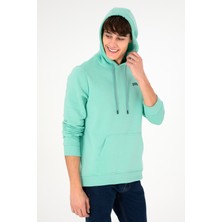 U.S. Polo Assn. Erkek Kapüşonlu Mint Basic Şardonlu Sweatshirt 50295176-VR090