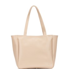 Newish Kadın Bej Deri Justen El ve Omuz Çantası new275