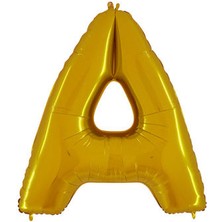BenimMarifetlerim A Harfi Altın Folyo Balon 40 Inch 90  cm