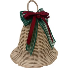 Rebada Yılbaşı Süsü Hasır Rattan Çan, 18-20 Cm Dekoratif Zilli Yeniyıl Süs