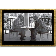 Marsilyan Yapay Zeka ile Yenilenmiş Atatürk Fotoğrafları Siyah Beyaz Cam Tablo, 3D Dekoratif Baskı 433