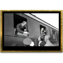 Marsilyan Yapay Zeka ile Yenilenmiş Atatürk Fotoğrafları Siyah Beyaz Cam Tablo, 3D Dekoratif Baskı 49