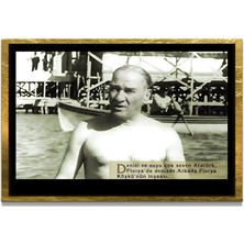 Marsilyan Yapay Zeka ile Yenilenmiş Atatürk Fotoğrafları Siyah Beyaz Cam Tablo, 3D Dekoratif Baskı 616