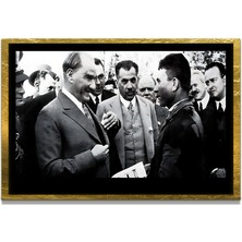 Marsilyan Yapay Zeka ile Yenilenmiş Atatürk Fotoğrafları Siyah Beyaz Cam Tablo, 3D Dekoratif Baskı 14