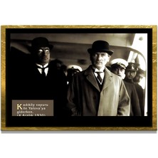 Marsilyan Yapay Zeka ile Yenilenmiş Atatürk Fotoğrafları Siyah Beyaz Cam Tablo, 3D Dekoratif Baskı 510