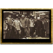 Marsilyan Yapay Zeka ile Yenilenmiş Atatürk Fotoğrafları Siyah Beyaz Cam Tablo, 3D Dekoratif Baskı 682