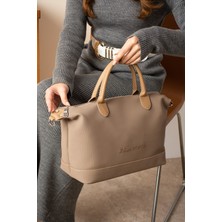 Just Polo Kadın Vizon El ve Omuz ÇANTASI-BD6045-EBAT:BOY:26 cm En:33 cm