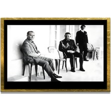 Marsilyan Yapay Zeka ile Yenilenmiş Atatürk Fotoğrafları Siyah Beyaz Cam Tablo, 3D Dekoratif Baskı 355