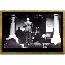 Marsilyan Yapay Zeka ile Yenilenmiş Atatürk Fotoğrafları Siyah Beyaz Cam Tablo, 3D Dekoratif Baskı 67