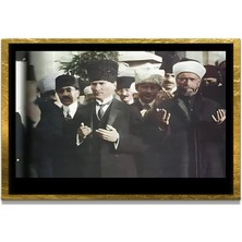 Marsilyan Yapay Zeka ile Yenilenmiş Atatürk Fotoğrafları Siyah Beyaz Cam Tablo, 3D Dekoratif Baskı 814