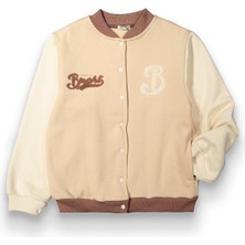 Harika Kids Kız Çocuk Basic Kolej Ceket-Hırka Pamuk Kumaş Orta Kalınlıkta Kahverengi Oversize Tasarım