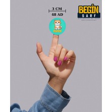 Begin Sarf Ödev Sticker Kedi  Etiketi Öğretmen Harika Süper Sticker 3 cm 48 Adet