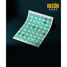 Begin Sarf Ödev Sticker Kedi  Etiketi Öğretmen Harika Süper Sticker 3 cm 48 Adet