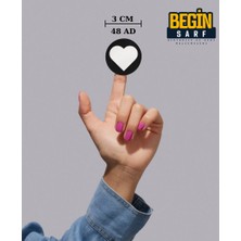 Begin Sarf Kalp Sticker Etiket 3 cm 48 Adet Karışık