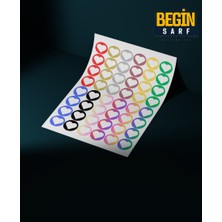 Begin Sarf Kalp Sticker Etiket 3 cm 48 Adet Karışık