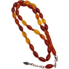 Han Ticarethane Sarı Kırmızı Püsküllü Toz Kehribar Tesbih