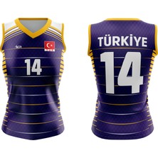 ACR Giyim Voleybol Forması Sultan Model - Kişiye Özel Isim ve Numara Yazılabilir, Dijital Baskı Tasarım Tek Üst