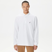 Erkek Classic Fit Uzun Kollu Polo - Beyaz